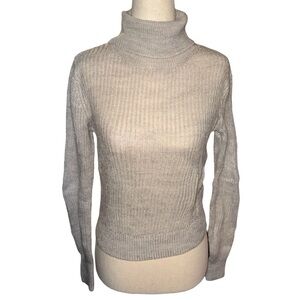 Brandy Melville Knit Turtleneck Crop Top in Icy Blue/Grey ❄️🧊